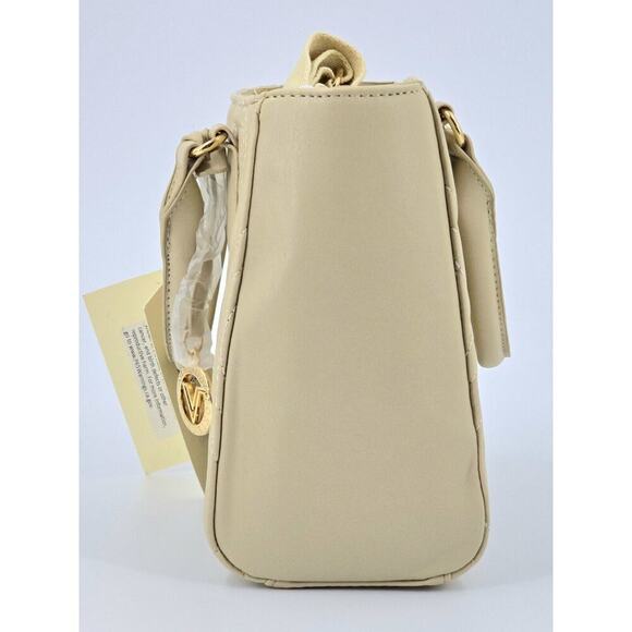 $299 Valentino Orlandi Quilted Shoulder Bag w/ Pendant Vegan Light Taupe New - Picture 6 of 15